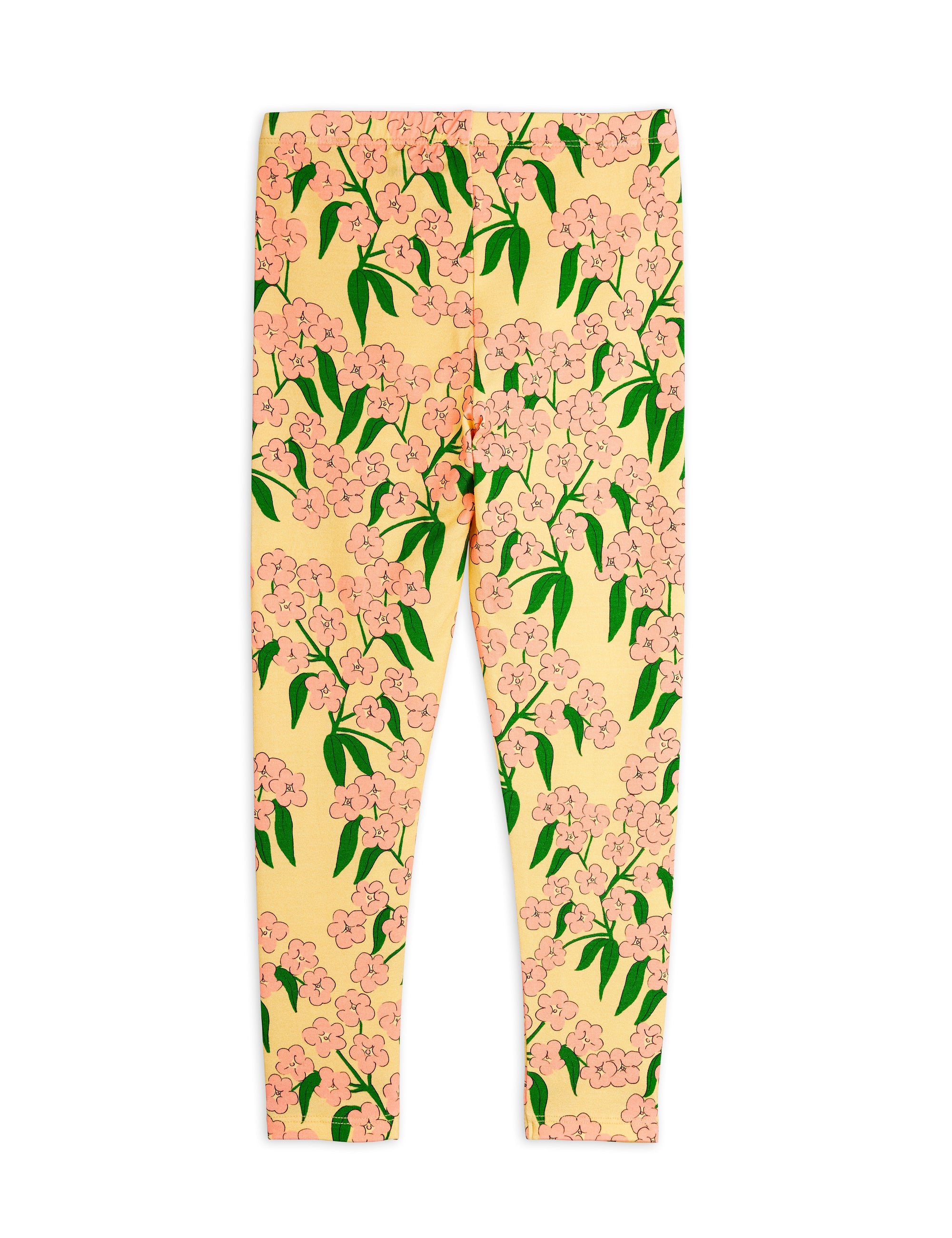 Legging jaune imprimé fleurs alpines