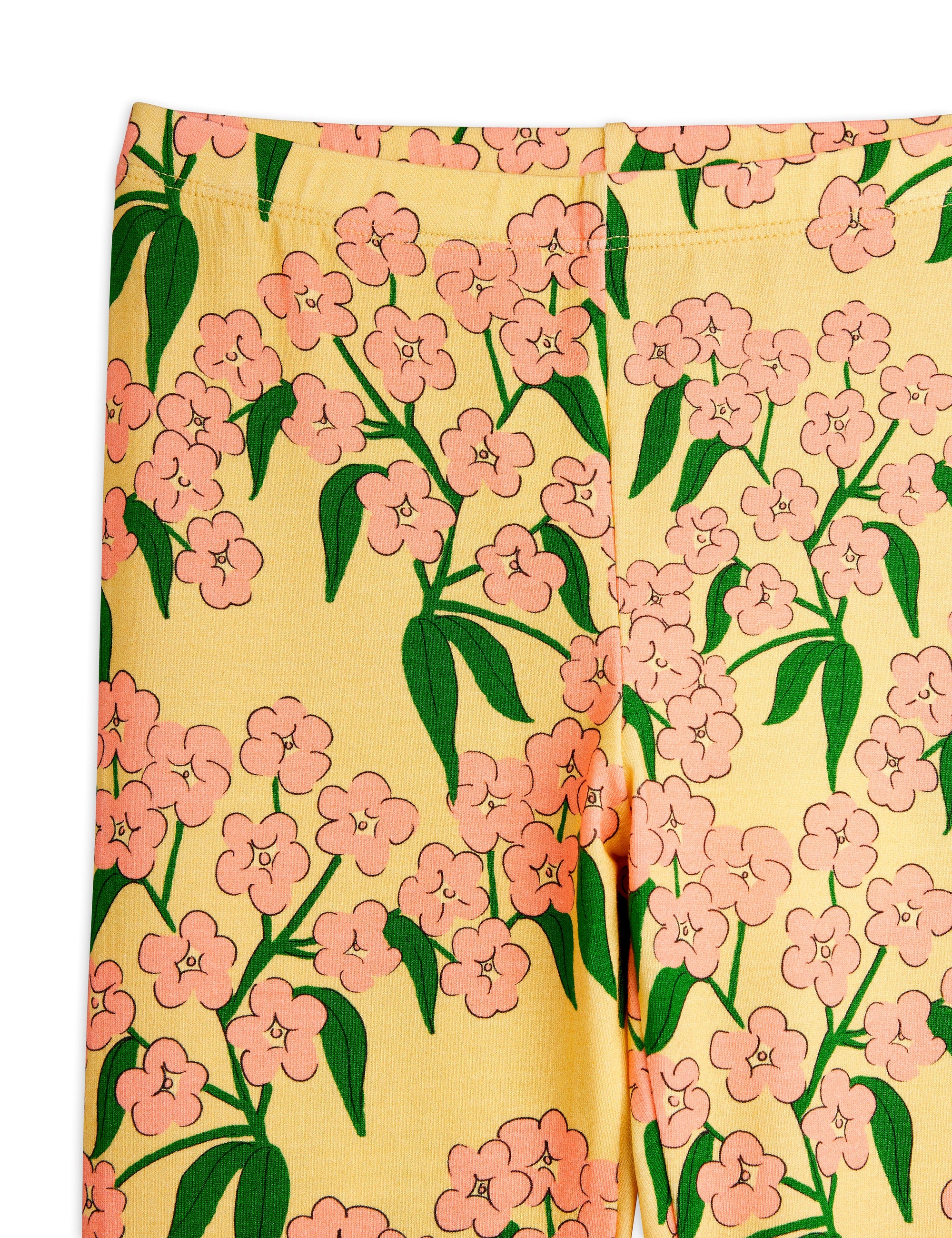 Legging jaune imprimé fleurs alpines