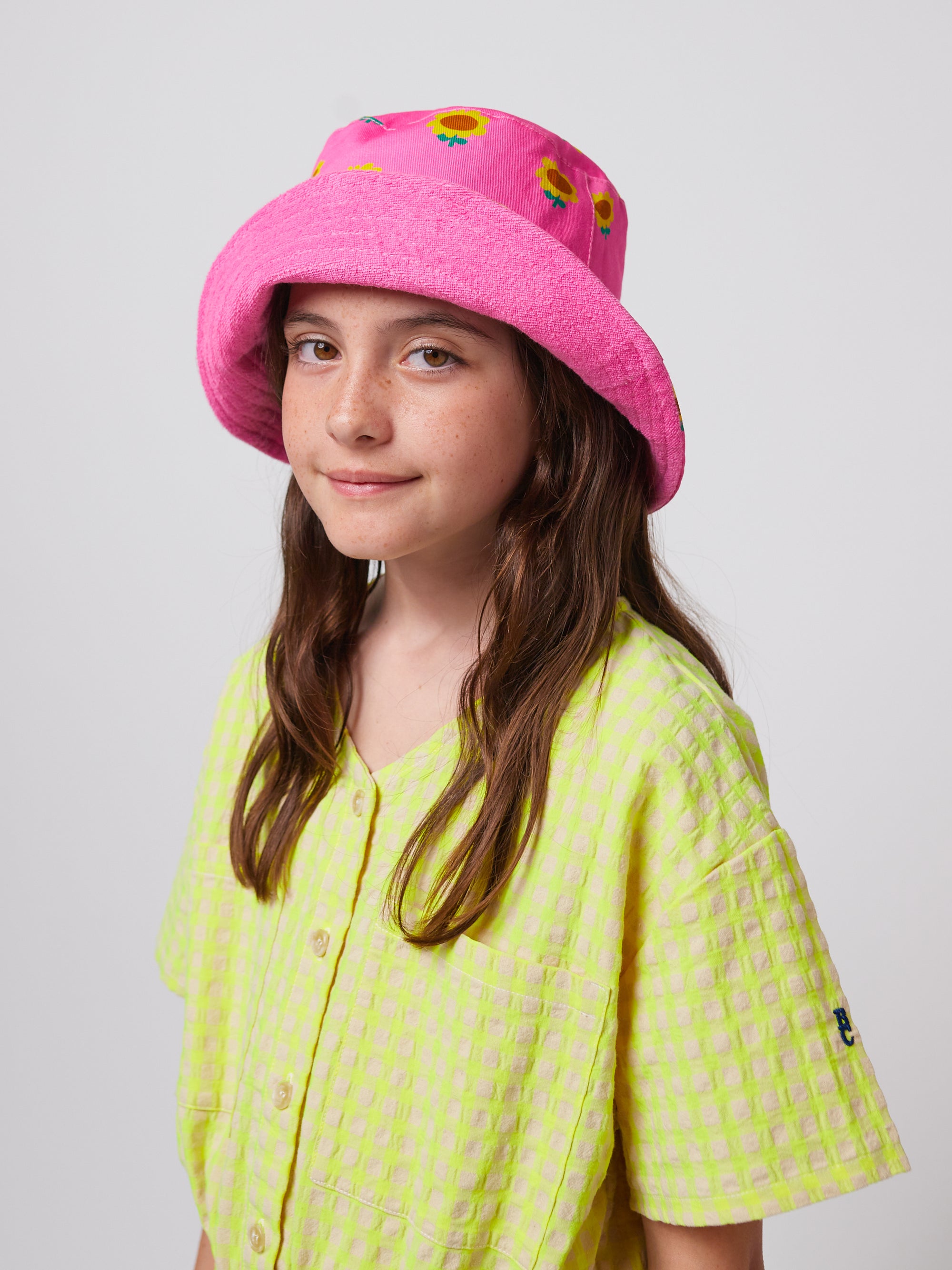 Flower printed pink bob