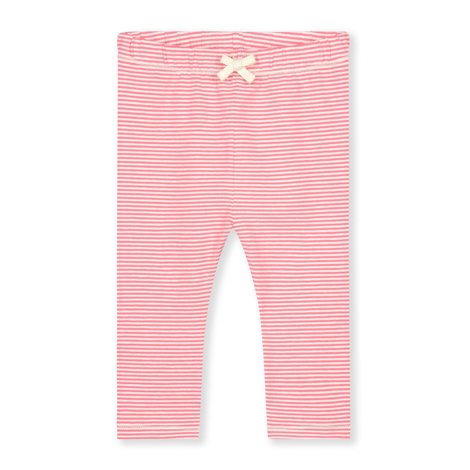 Baby leggings cherry and cream stripes