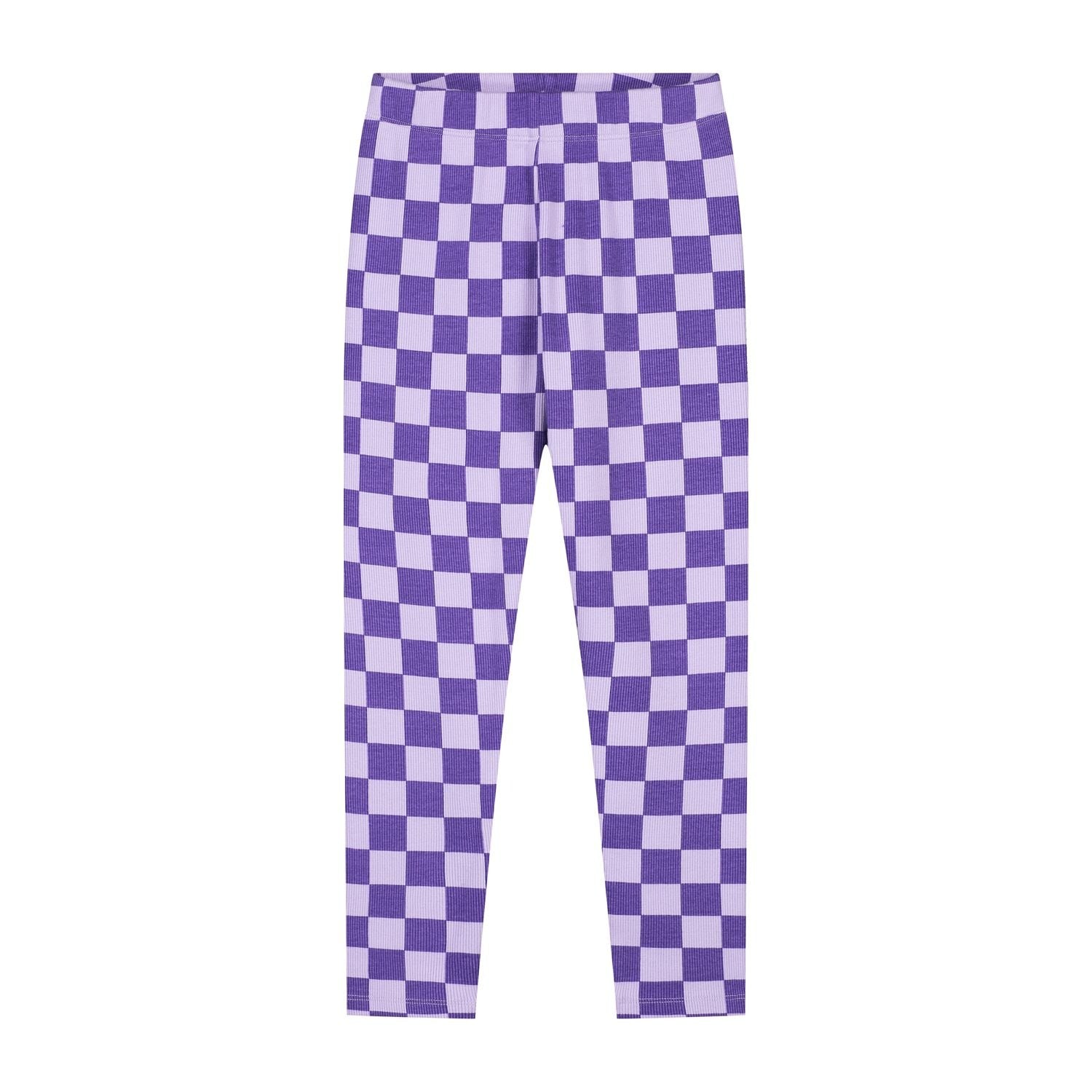 Legging enfant à carreaux Violet