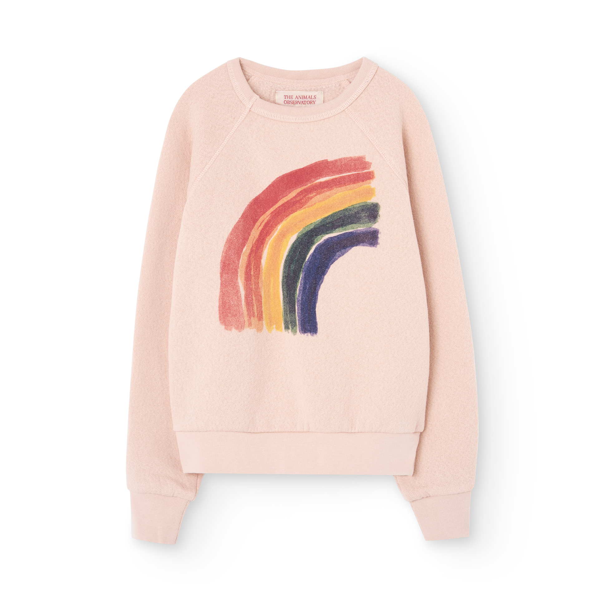 Pink shark sweatshirt with rainbow pattern
