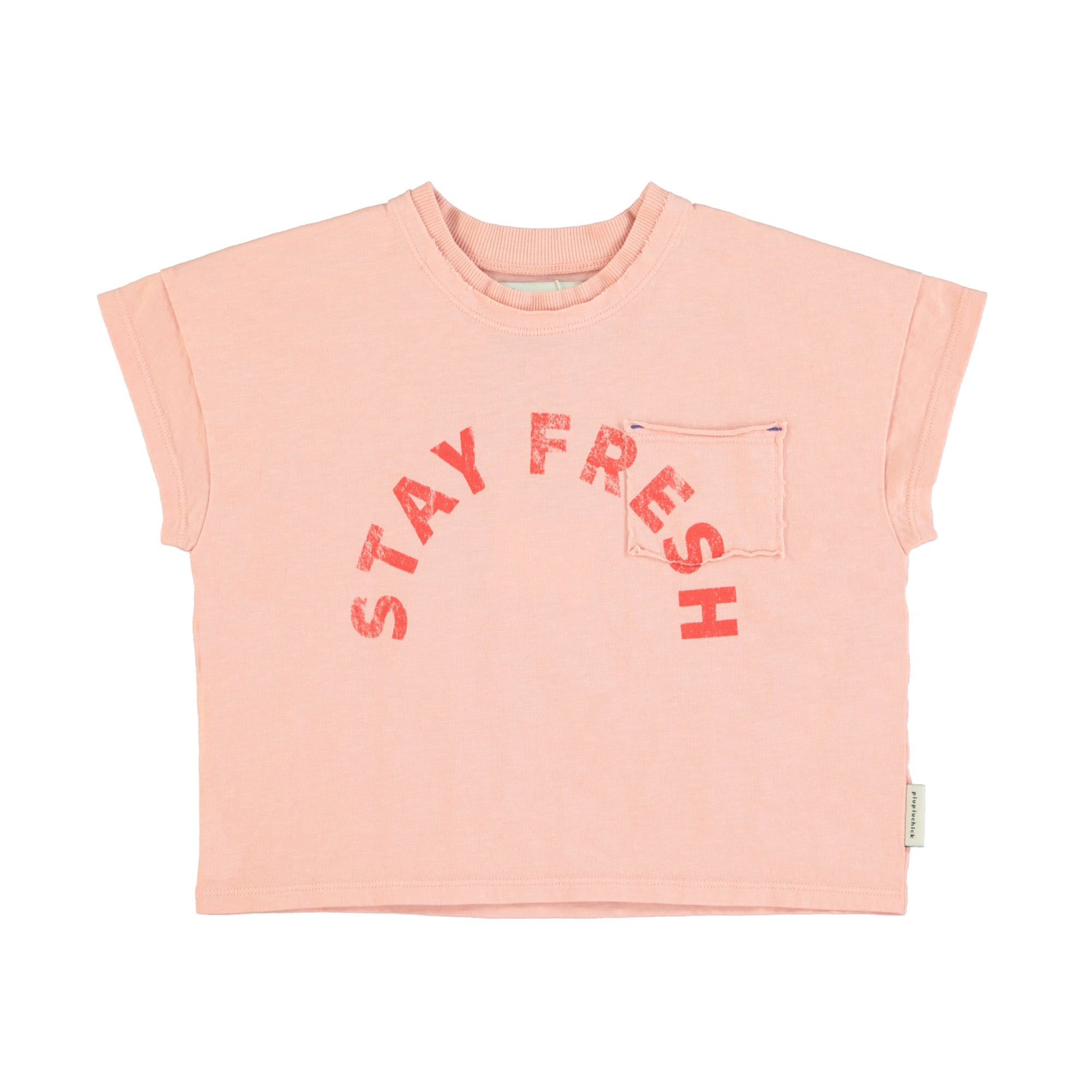 T-shirt rose "stay fresh" vetements durables enfants piupiuchick
