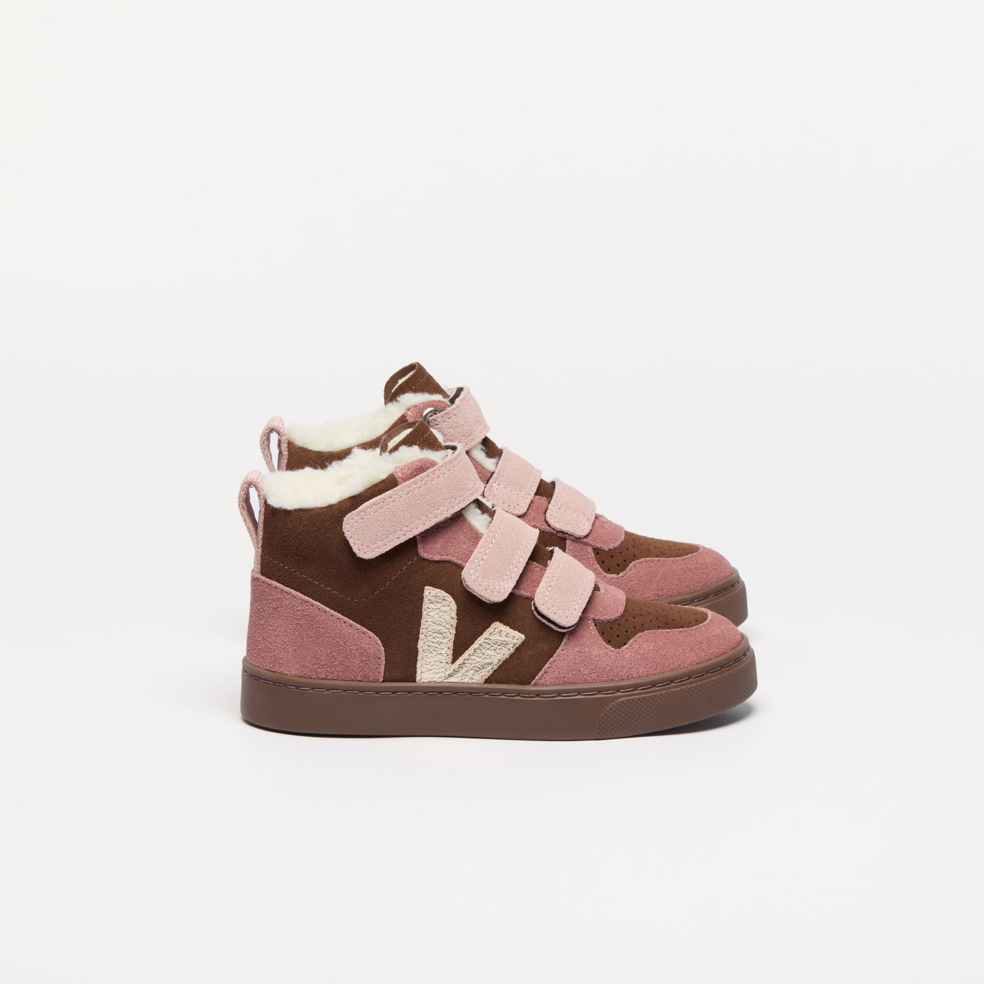 Sneakers Veja Small V -10 Mid W Suede - Walnut/Platinum/Bark