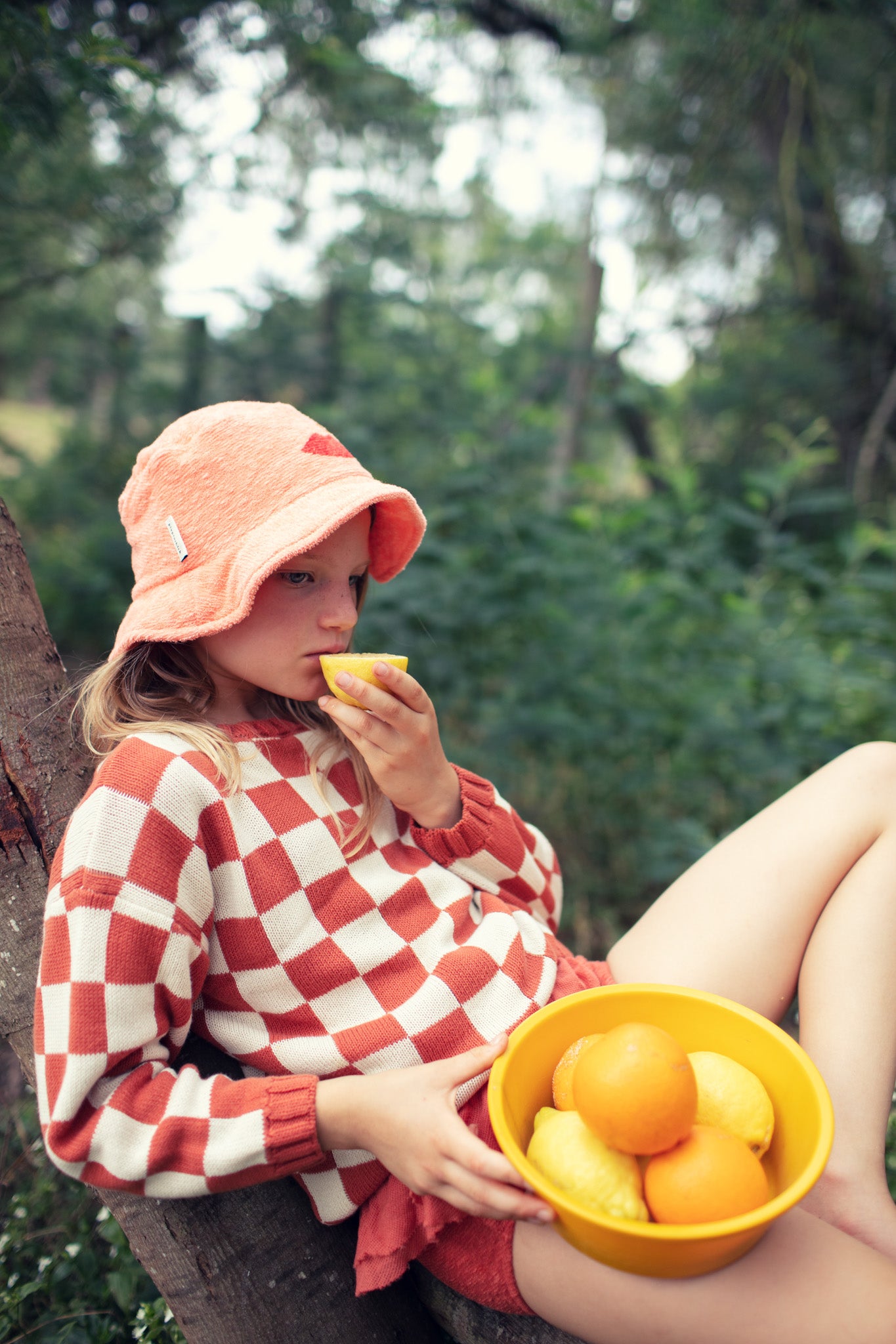 accessoires durables enfants piupiuchick chapeau corail lips