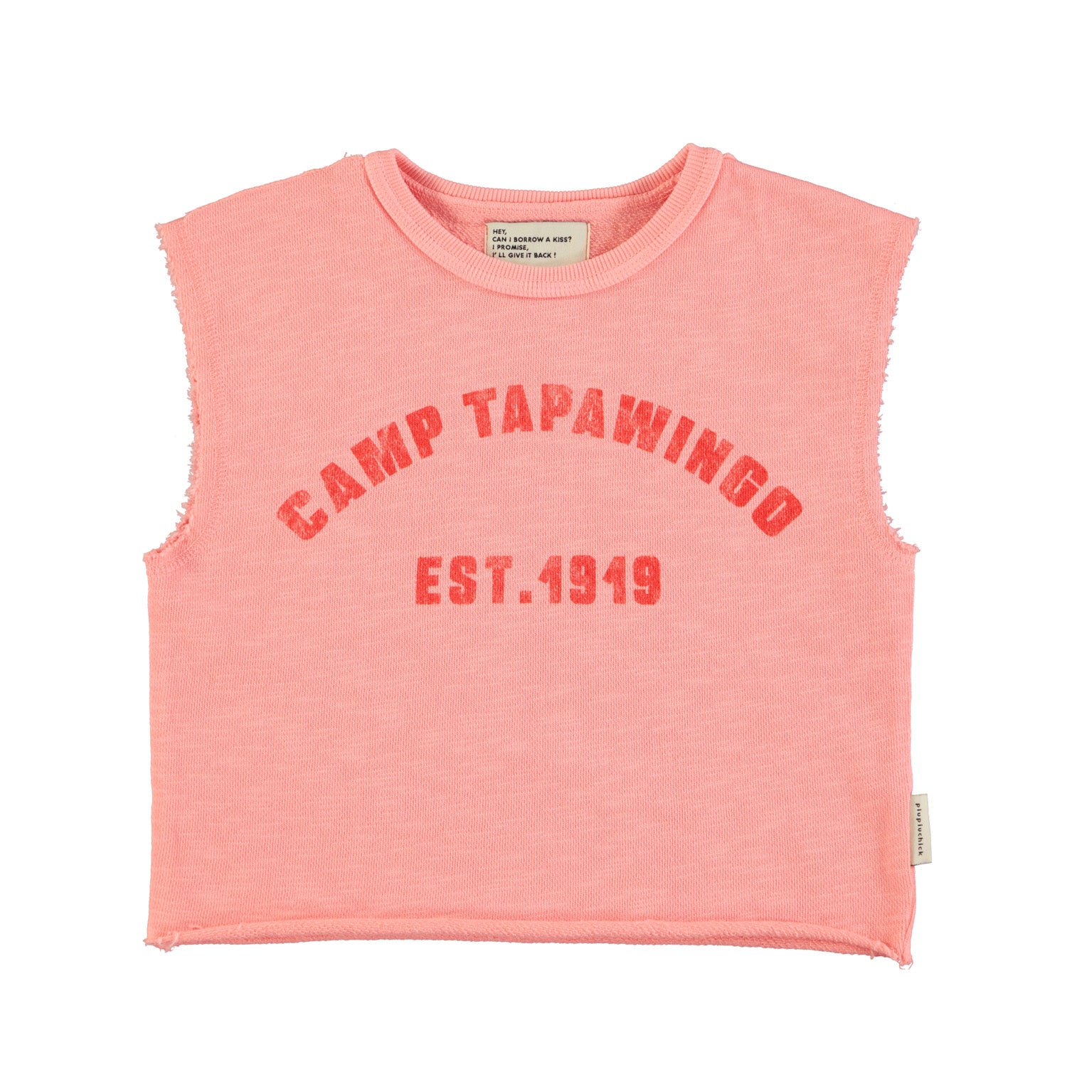 Pink "Camp Tapawingo" sleeveless T-shirt