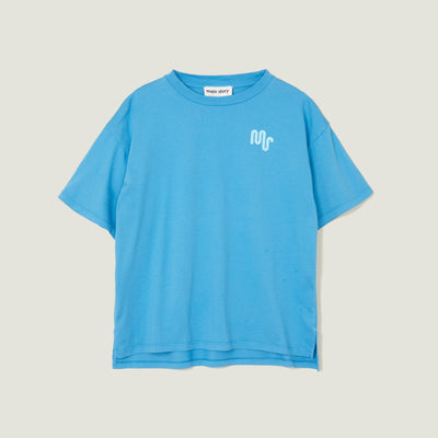 vêtements durables enfants Main Story T-shirt oversized mediterranean BLUE