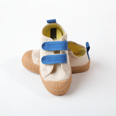 chaussures durables enfants novesta baskets beiges scratchs bleus