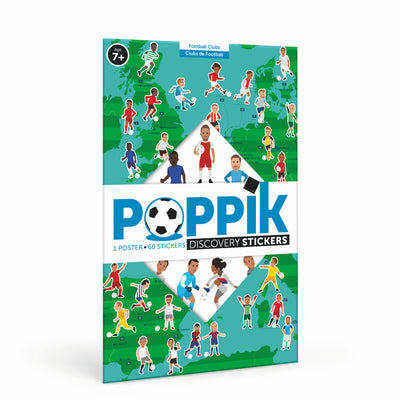 jeu educatif pour enfants poppik POSTER PÉDAGOGIQUE + 60 STICKERS FOOTBALL