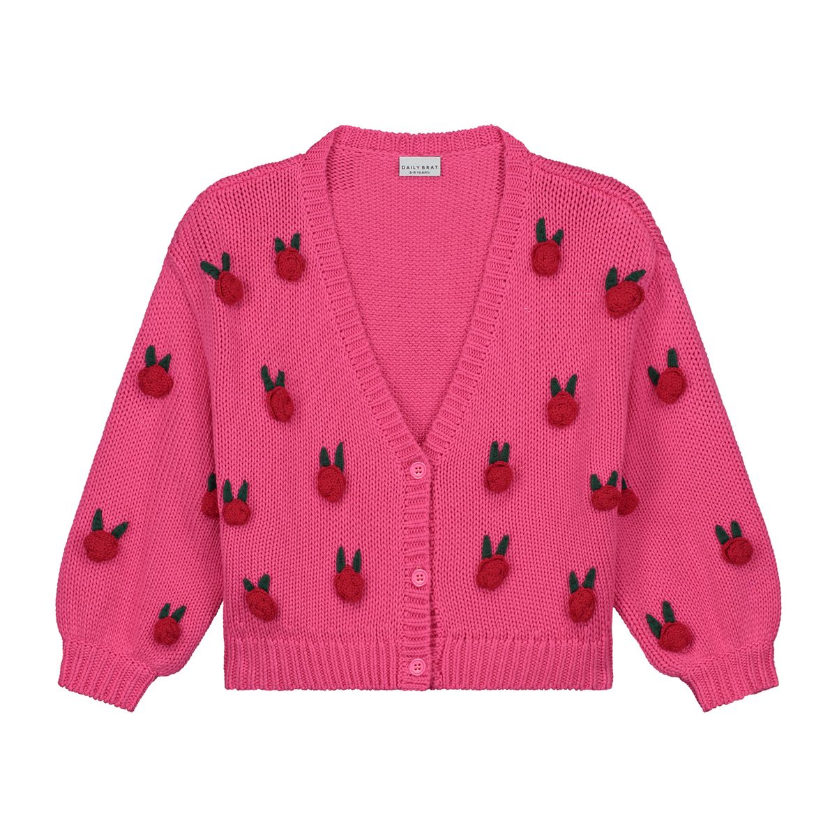 ROSIE FLOWER KNITTED CARDIGAN SWEET PINK 