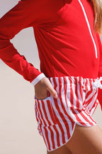 Flamands Board Short Red/White UPF 50+