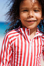 Saline Rashguard Red/White UPF 50+