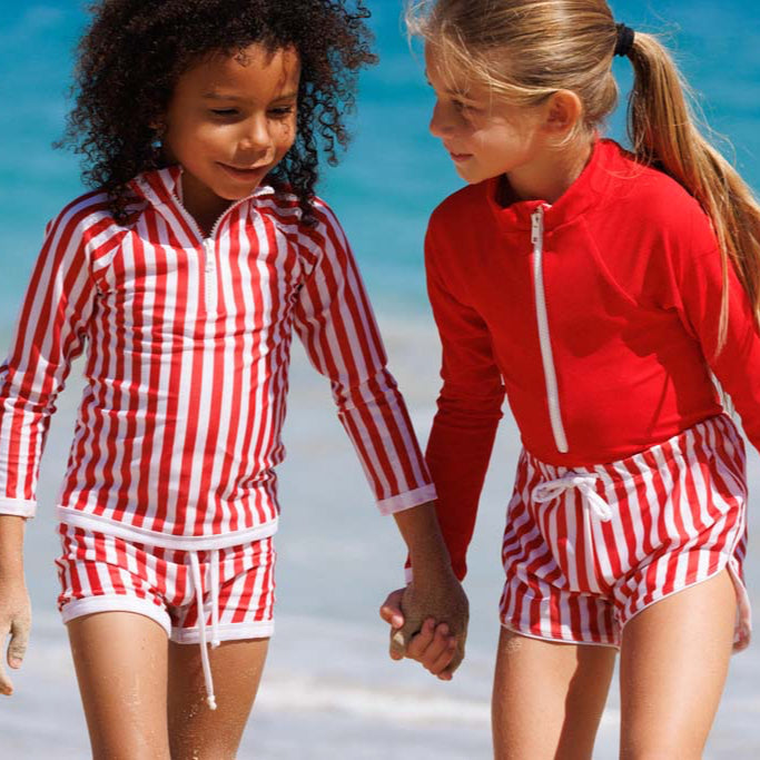 Flamands Board Short Red/White UPF 50+