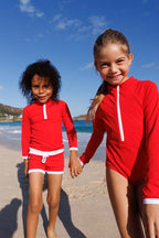 Saline Rashguard Red/White UPF 50+