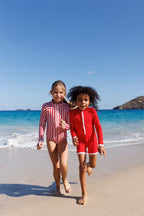 Palombaggia one piece Red/White stripe UPF 50+