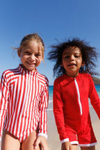 Palombaggia one piece Red/White stripe UPF 50+