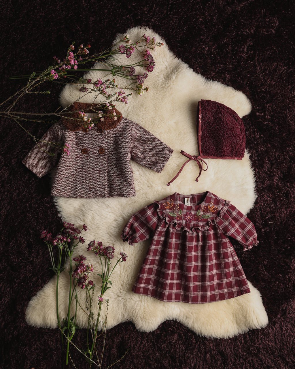 Robe bébé Nina à carreaux Violet