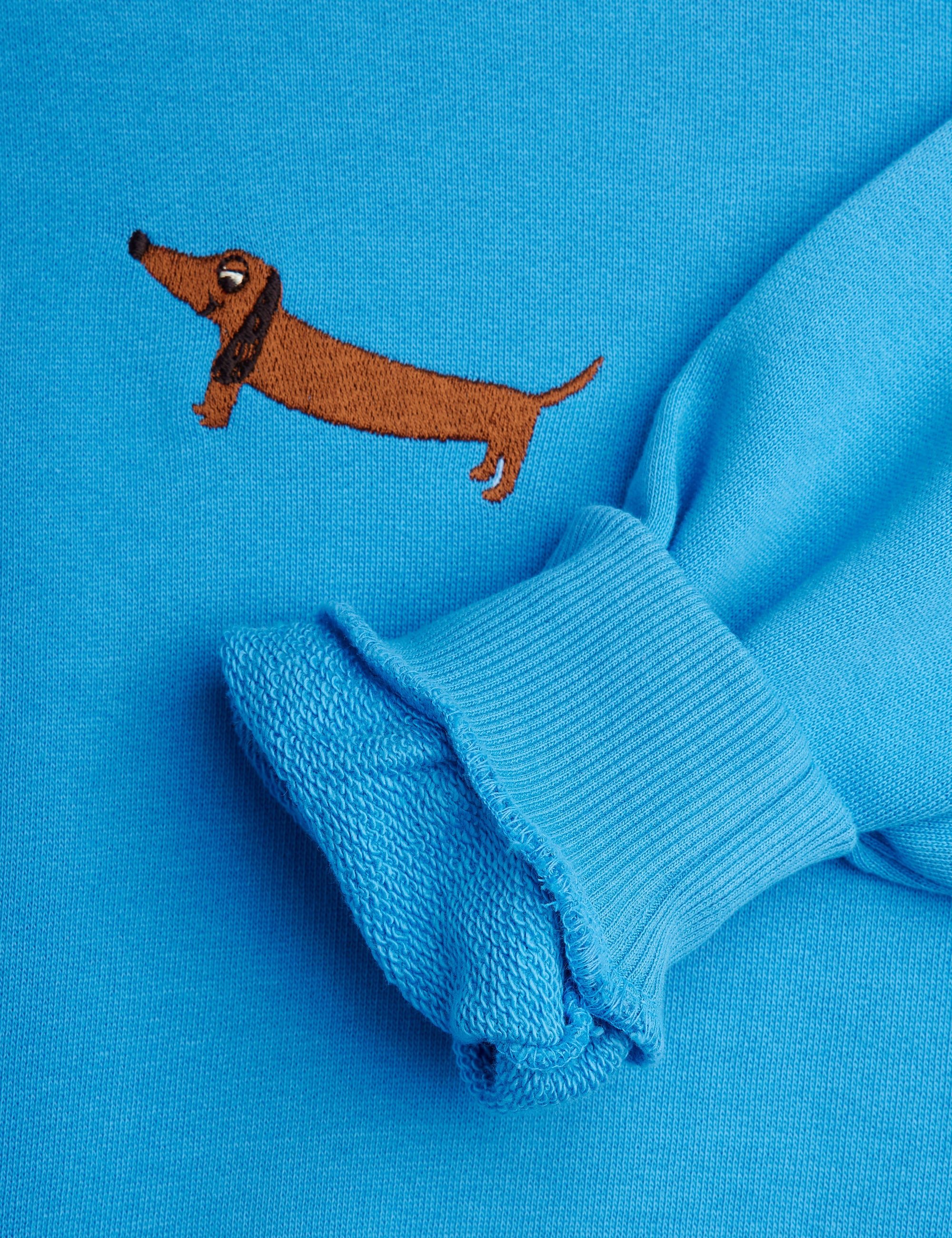 Mini rodini blue child pattering dog embroidered