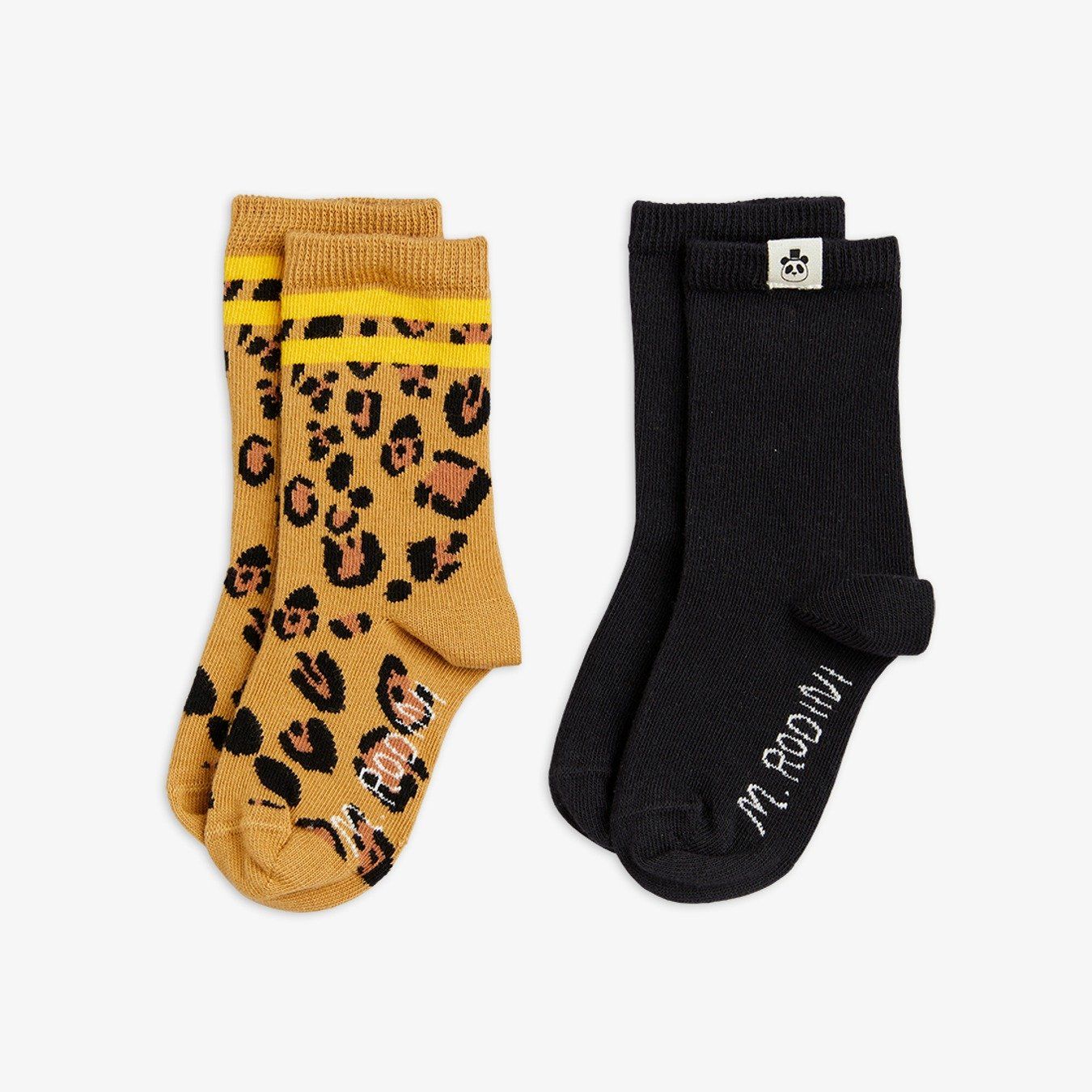 Lot 2 pairs leopard and black socks