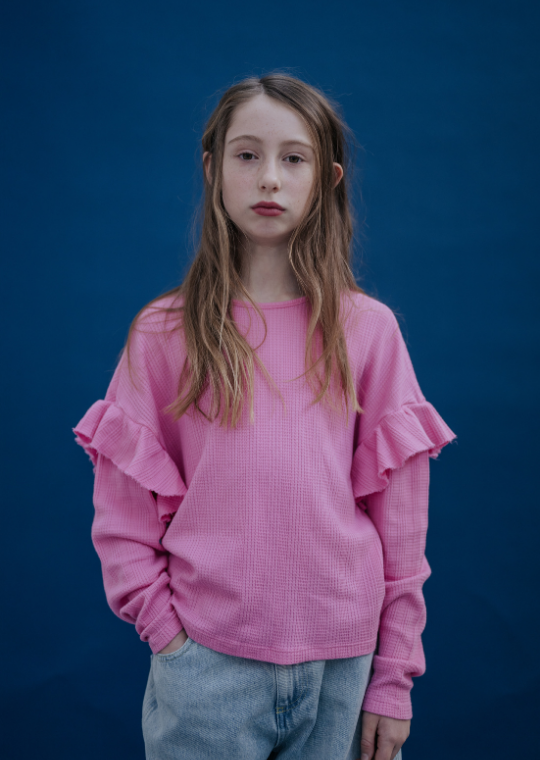 Ruffle tee sweatshirt
