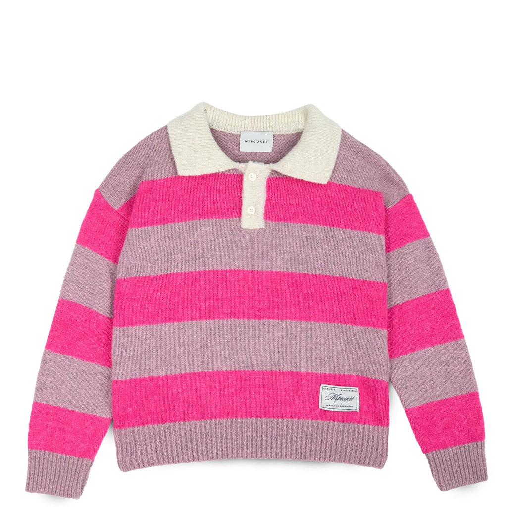 Pull MIPOUNET rose à rayures enfant — Little Dudes