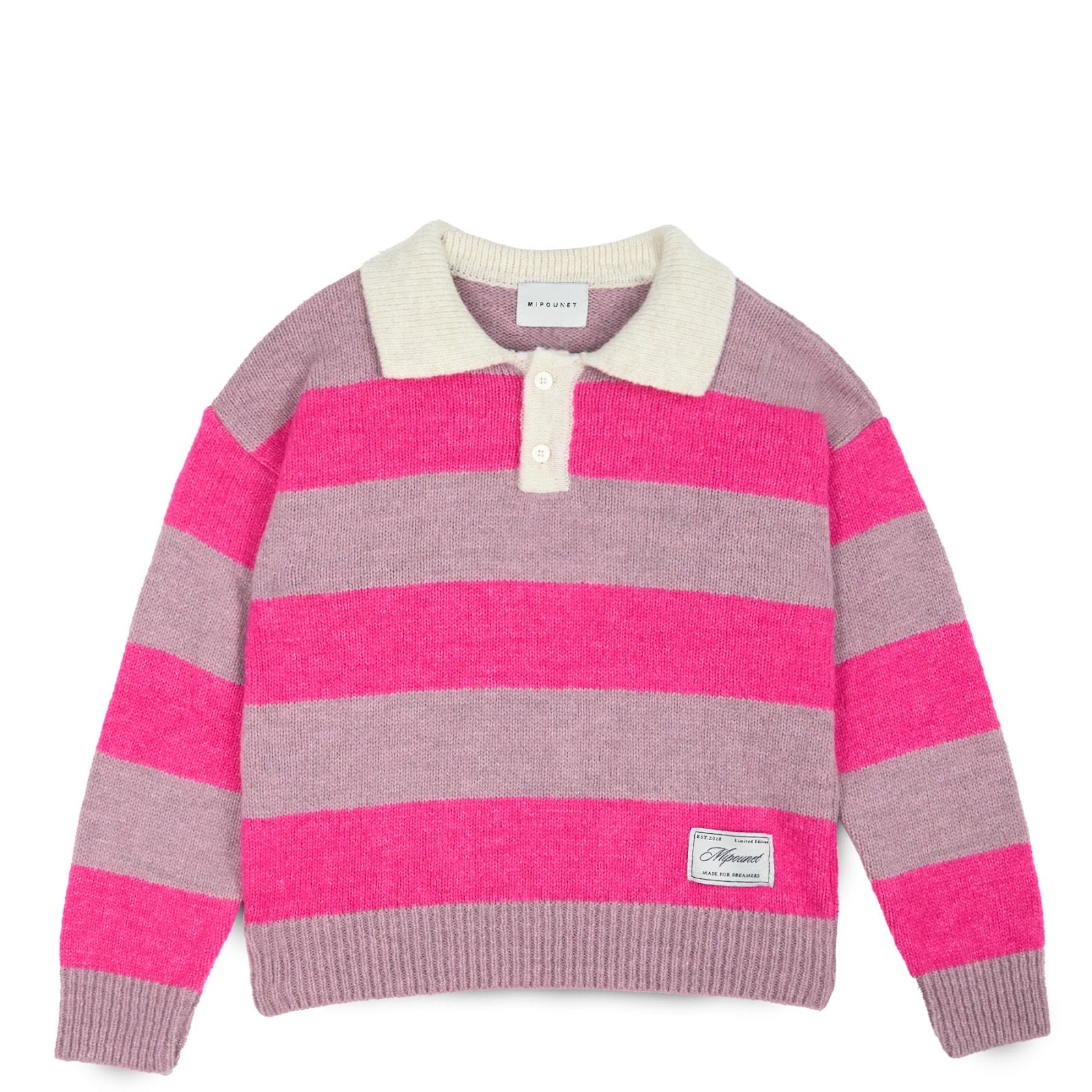Pull MIPOUNET rose à rayures enfant — Little Dudes