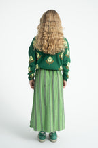 Pull Jacquard Vert Fleuri PIUPIUCHICK look dos