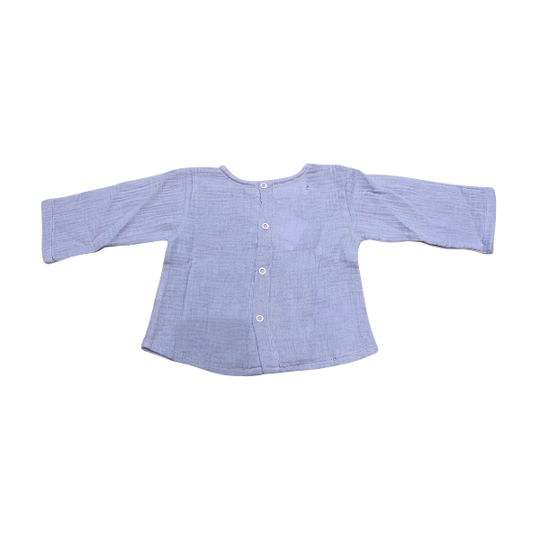 Long-sleeved muslin baby T-shirt Lilas