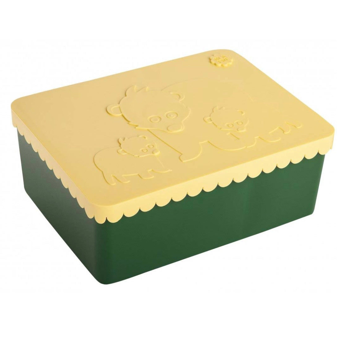 Blafre box 3 compartiments ours vert foncé et jaune clair