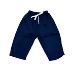 Navy muslin baby trousers