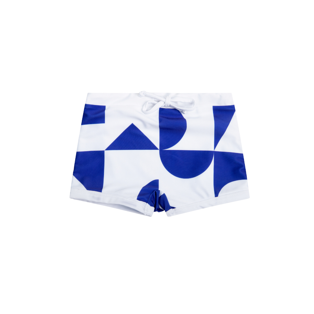 Gouverneur Boxer Blue/White geometric print UPF 50+