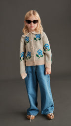 Gilet Rosalina Beige à Fleurs Mipounet pour enfant – vue 2