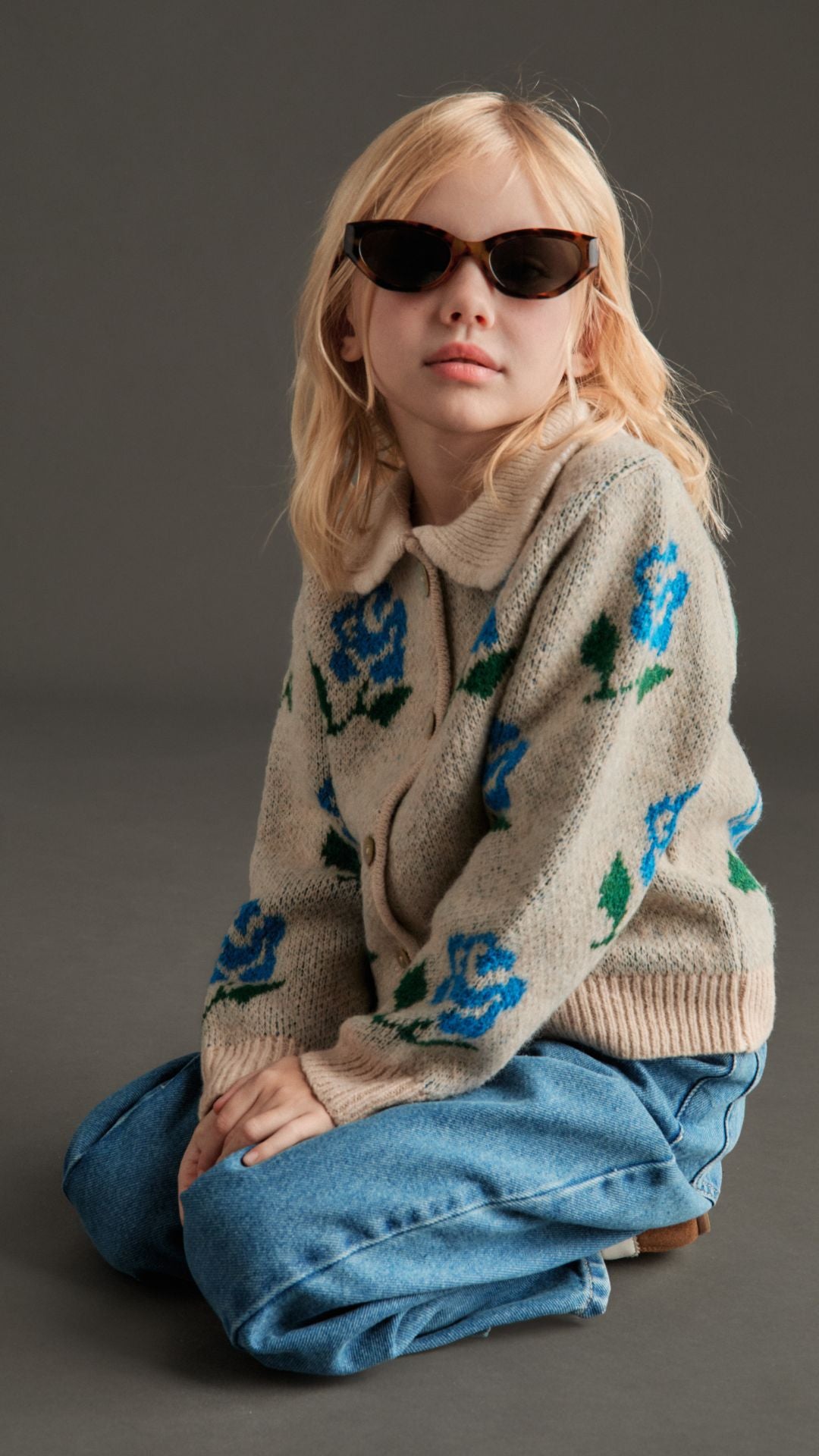 Gilet Rosalina Beige à Fleurs Mipounet pour enfant – vue 3