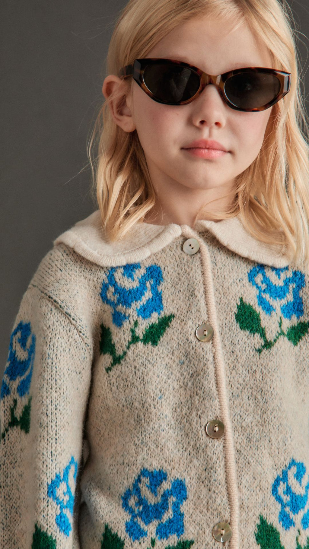 Gilet Rosalina Beige à Fleurs Mipounet pour enfant – vue 5