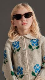 Gilet Rosalina Beige à Fleurs Mipounet pour enfant – vue 4