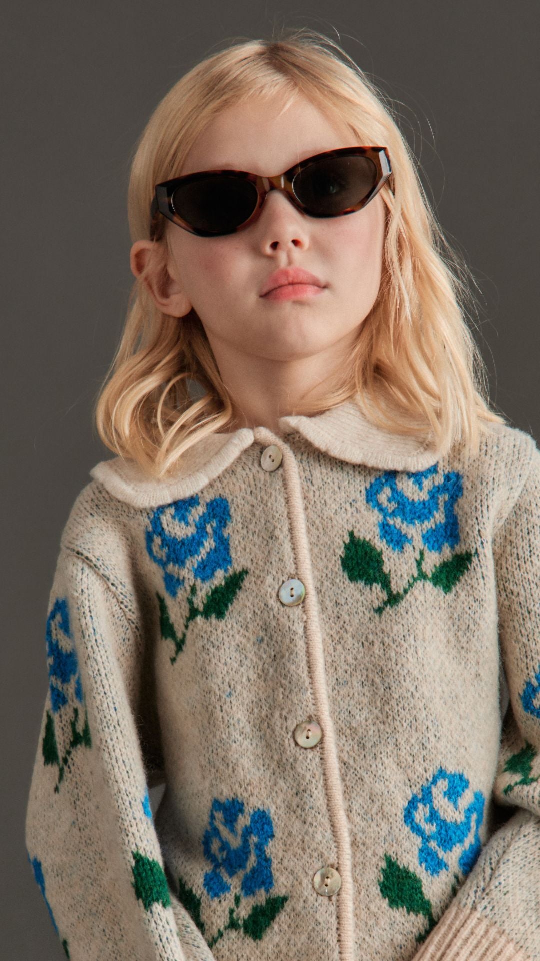 Gilet Rosalina Beige à Fleurs Mipounet pour enfant – vue 4