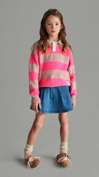 Pull Andrea Rose à Rayures Mipounet pour enfant – vue 3