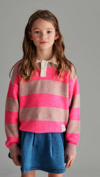 Pull Andrea Rose à Rayures Mipounet pour enfant – vue 4