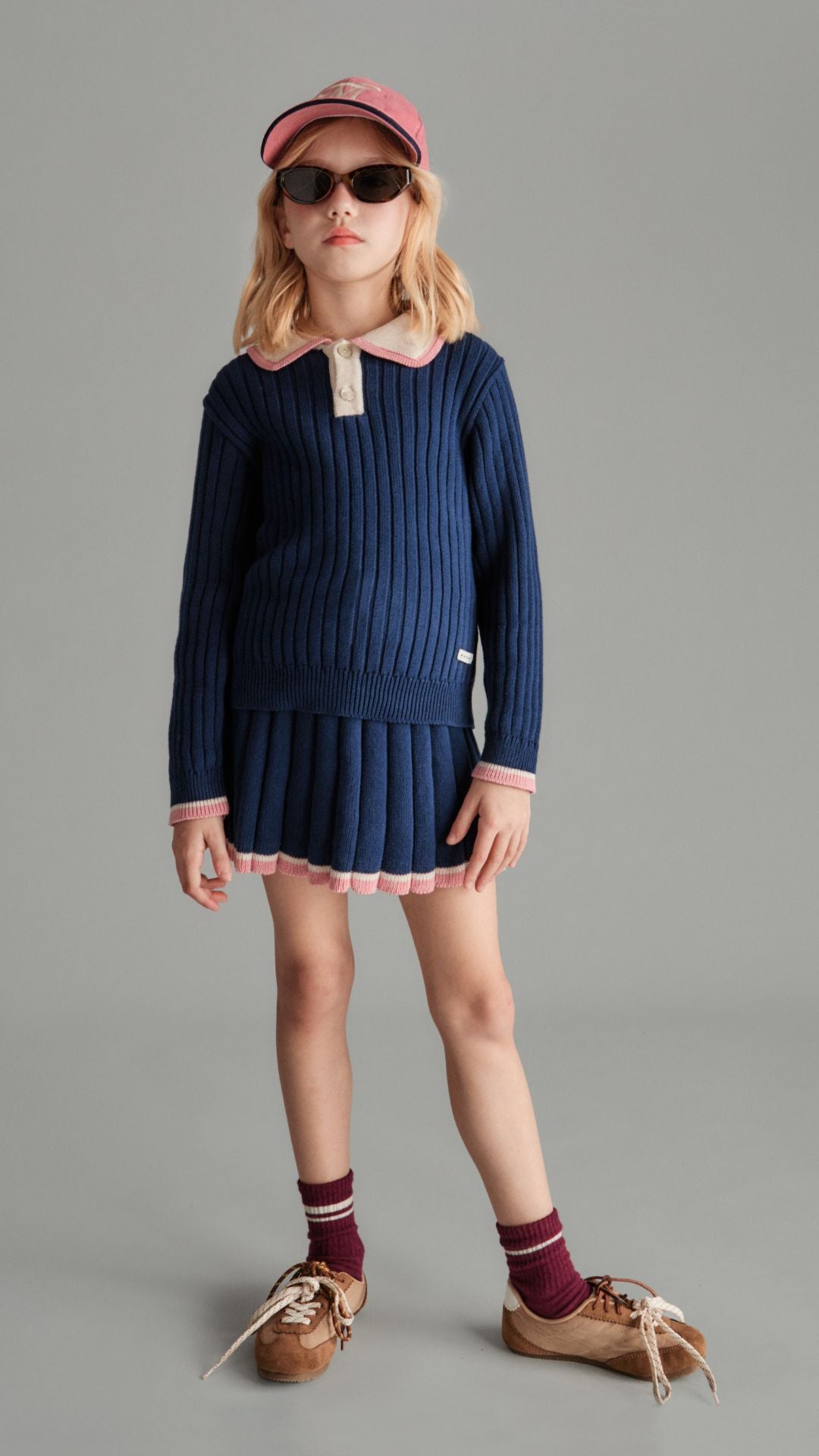 Pull Martine Marine Col Polo Mipounet pour enfant – vue 4