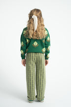 Pull Jacquard Vert Fleuri PIUPIUCHICK look dos