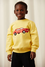 Car Sweatshirt Yellow