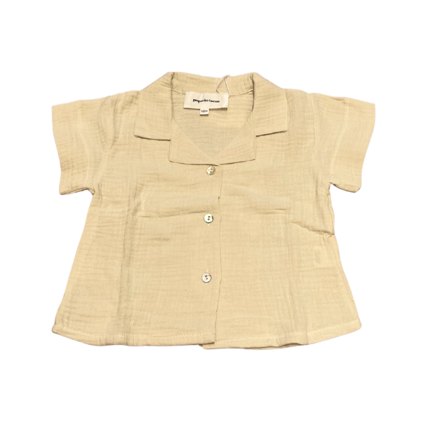 Chemise bébé en mousseline beige