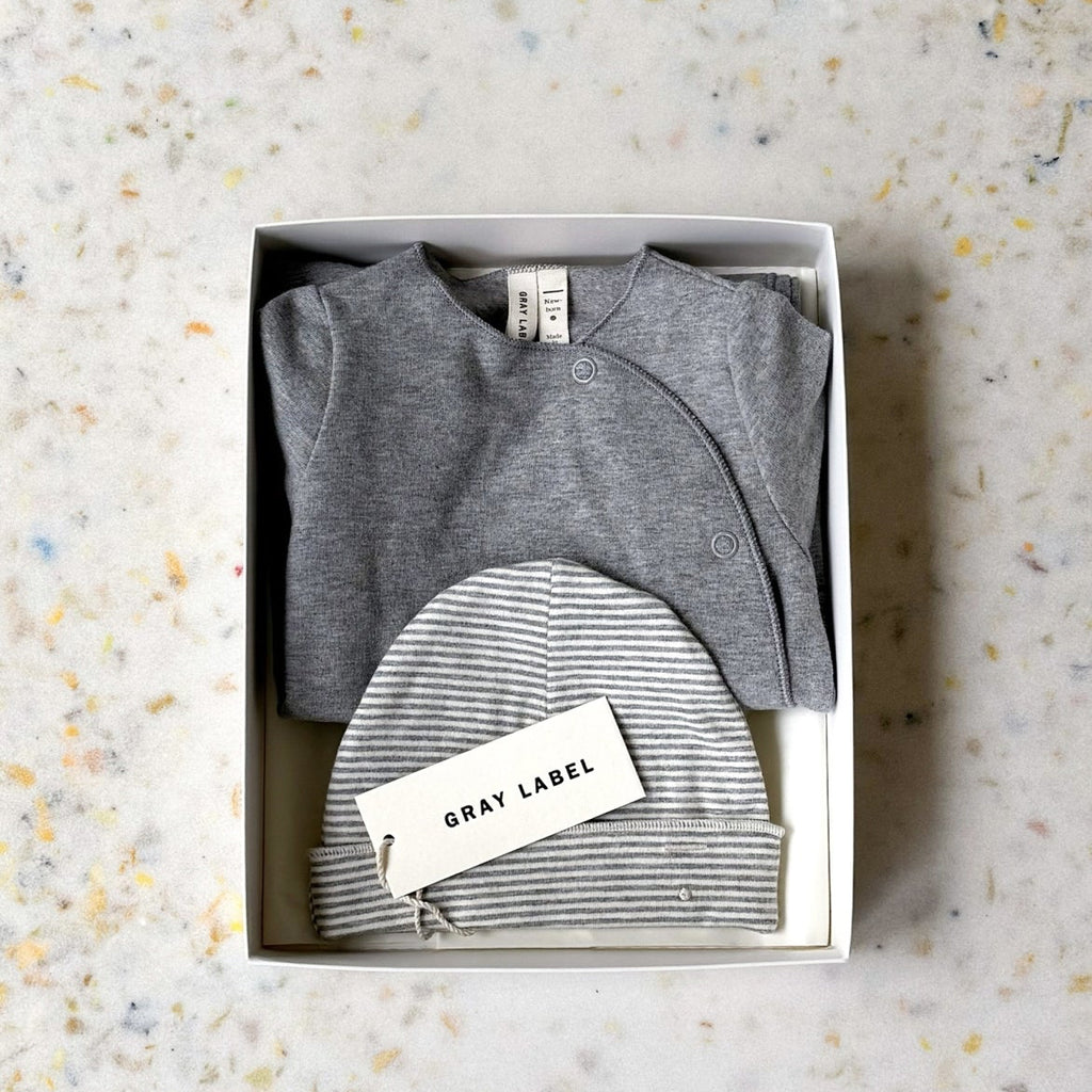 Coffret Cadeau Bébé GOTS Gris — GRAY LABEL