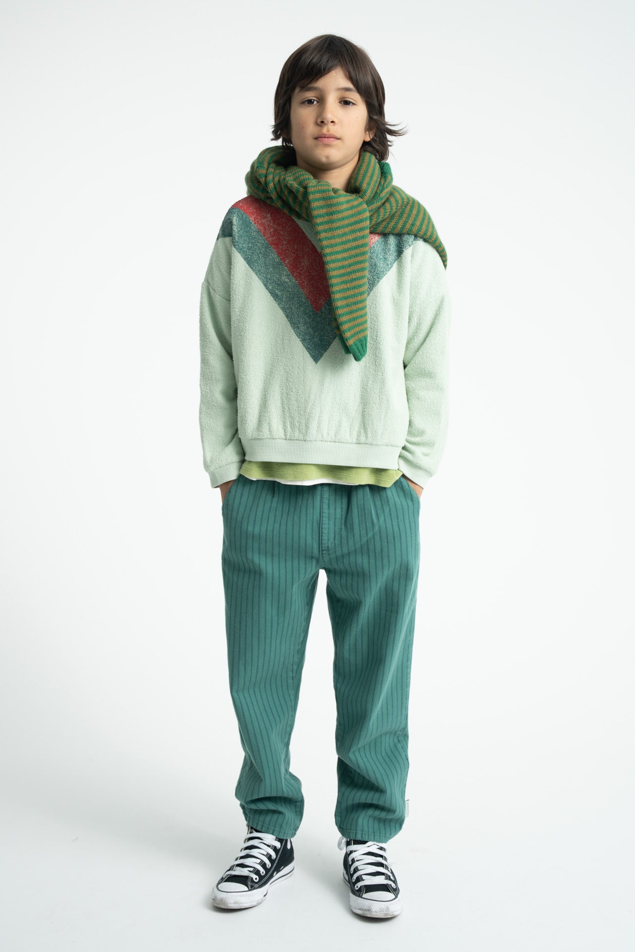 Sweat Menthe Motif Triangle PIUPIUCHICK look