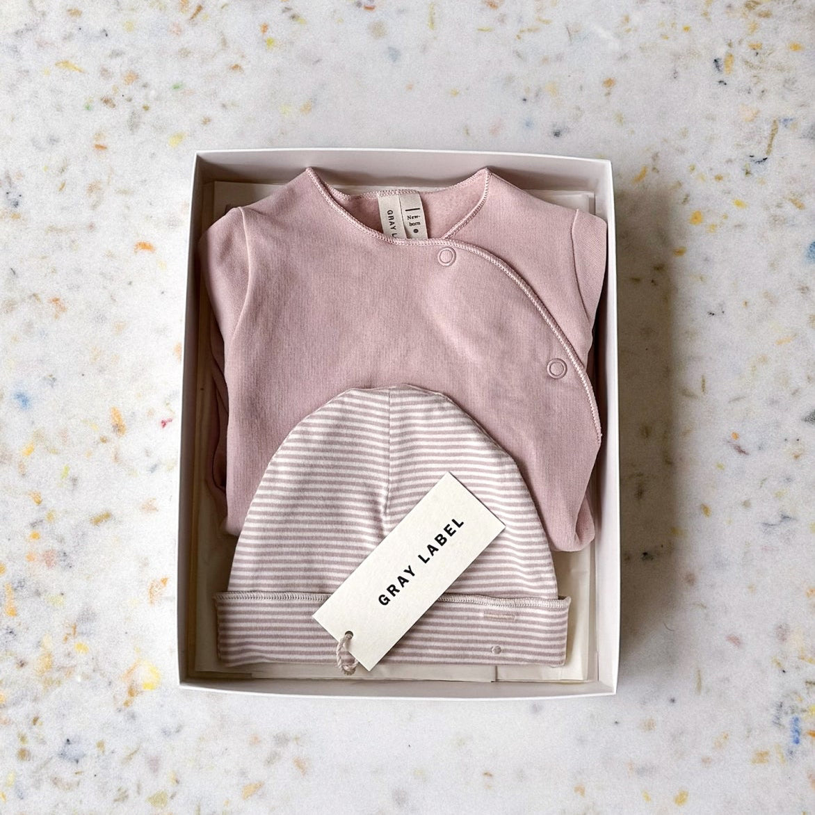 Coffret Cadeau Bébé GOTS N°1 Rose Poudré — GRAY LABEL