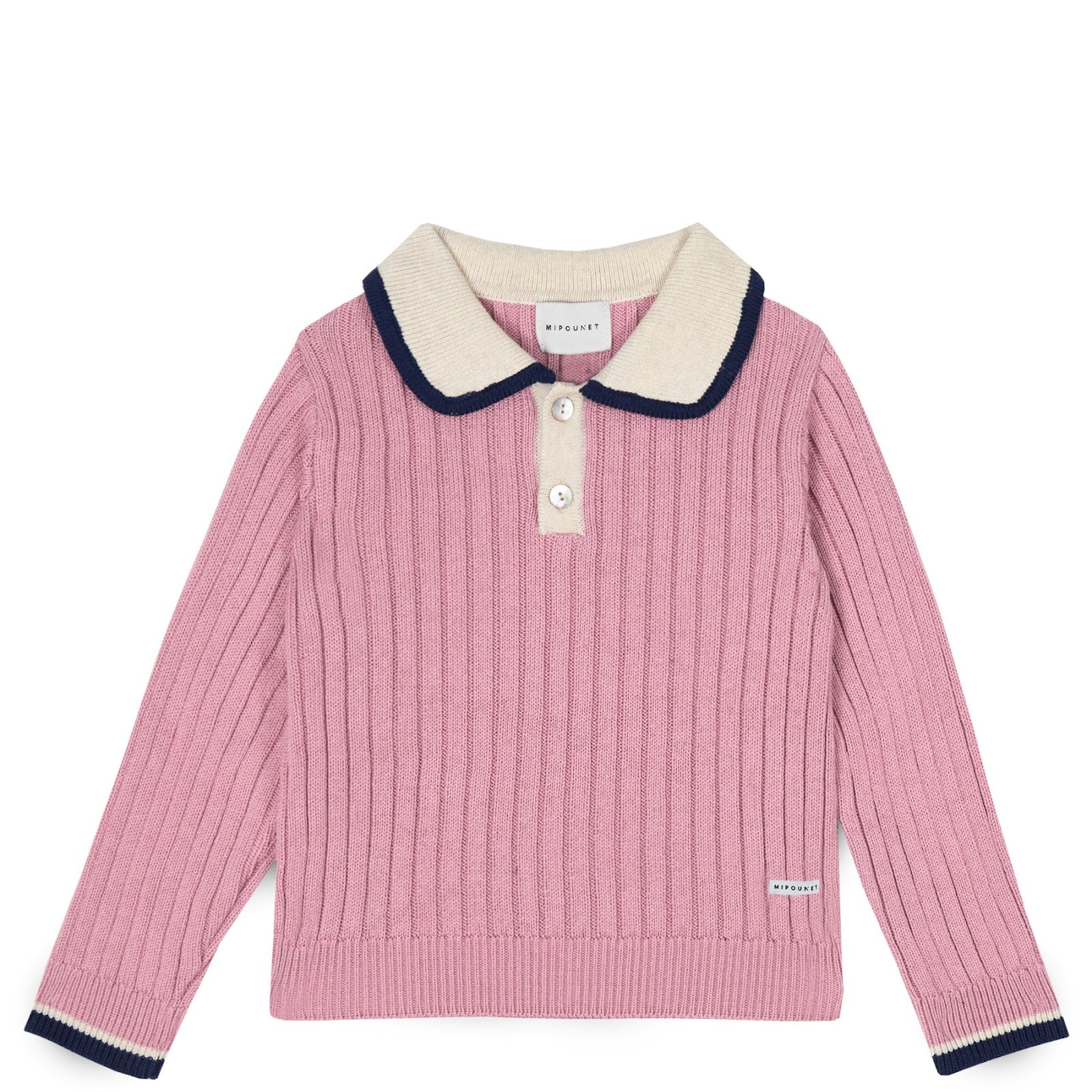 Pull MIPOUNET rose col polo enfant — Little Dudes