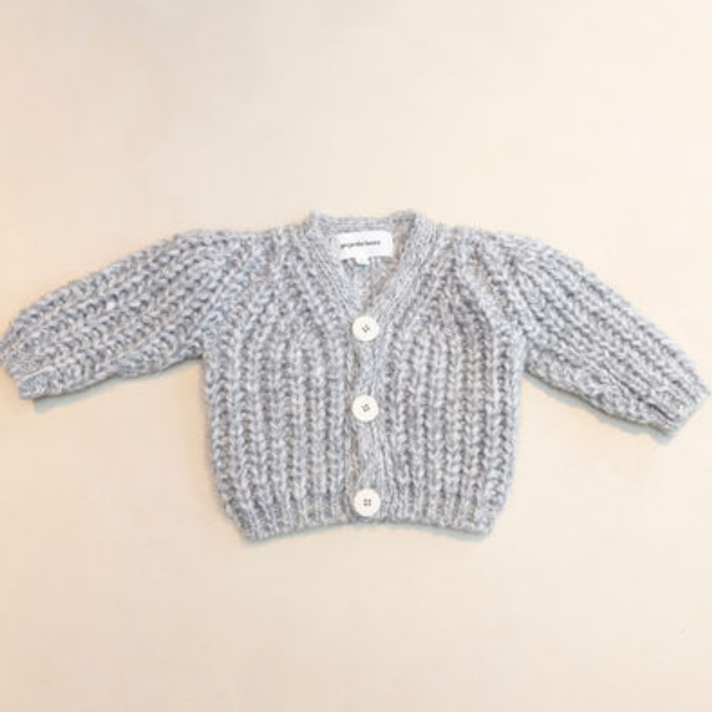 grey knit cardigan