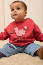Weekend House Kids Jean bébé Pom Pom Dog Bleu porté - look