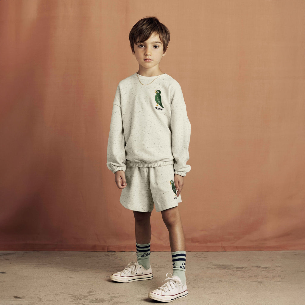 Green Bird Speckled Sweatshirt