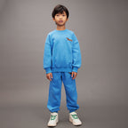 Mini rodini blue child pattering dog embroidered